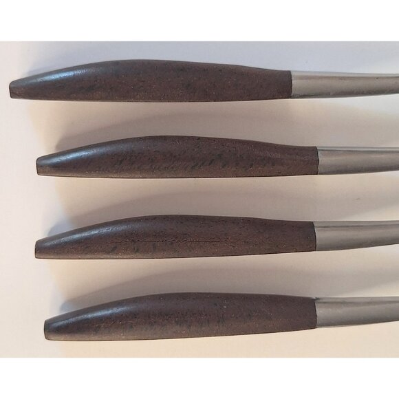 Dior Muffin by Grand Prix Seafood Forks Faux Wood Lot Of Four - Picture 12 of 15